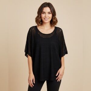 Black Lace Poncho Top